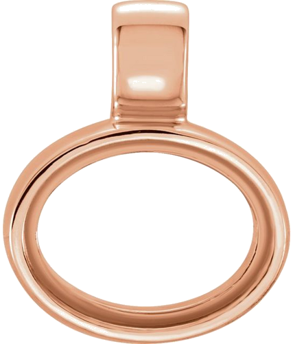 Pakabukas „Oval Bezel-Set“ 585 Rožinis Aukso Oval 8mm x 6mm (1)