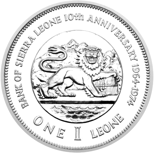 1 Leone 1974 Bank Anniversary Sierra Leone silver coin (1)
