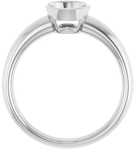 Sužadėtuvių Žiedas „Bezel-Set Solitaire“ 585 Baltojo Aukso Oval 8mm x 6mm (2)