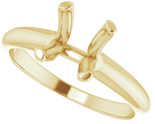 14K Yellow 9x7 mm Oval Solitaire Engagement Ring Mounting (5)