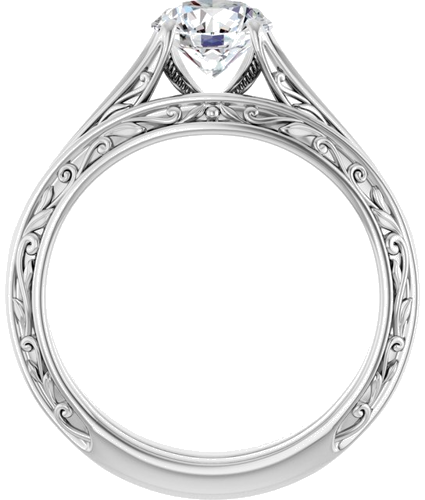 14K White 6.5 mm Round Engagement Ring Mounting (7)