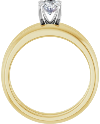 Sužadėtuvių Žiedas „Solitaire“ 585 Baltojo Ir Geltonojo Aukso Oval 7mm x 5mm (7)