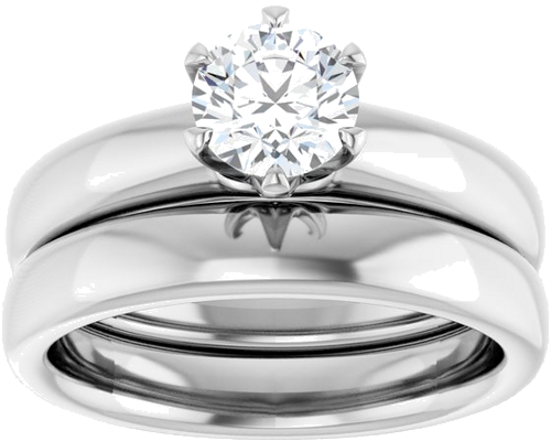 14K White 5.8 mm Round Engagement Ring Mounting (8)