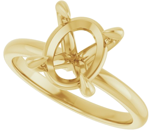 10K Yellow  10x8 mm Oval Solitaire Engagement Ring Mounting (5)