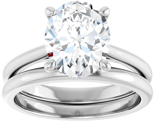 14K White 10x8 mm Oval Solitaire Engagement Ring Mounting (8)