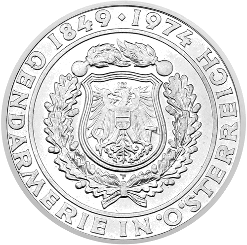 50 šiliņu Austrijas policija 1974 Austrija sudraba monēta (1)