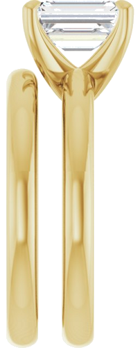 14K Yellow 8x6 mm Emerald Solitaire Engagement Ring Mounting (9)