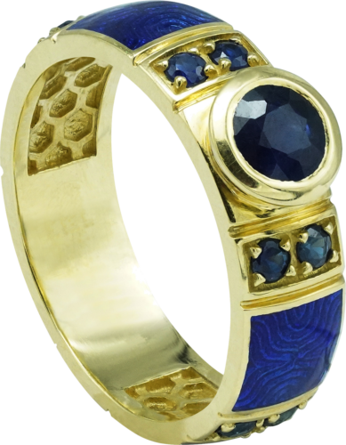 A ring with enamel and sapphires I DON'T KNOW (1)