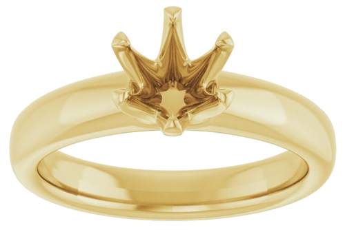 14K Yellow 6.5 mm Round Engagement Ring Mounting (3)