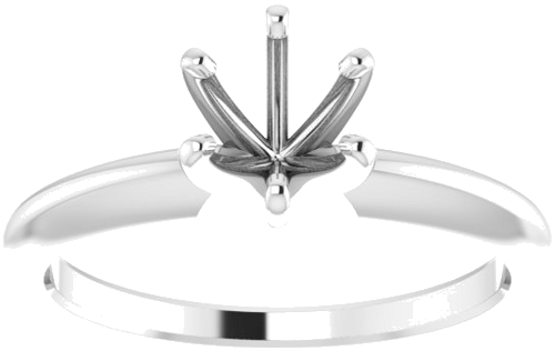 Platinum 5.7-6 mm Round 6-Prong Comfort-Fit Solitaire Ring Mounting (3)