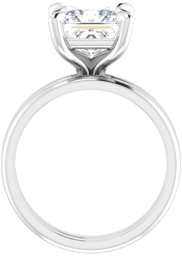 14K White  8x8 mm Square Solitaire Engagement Ring Mounting (7)