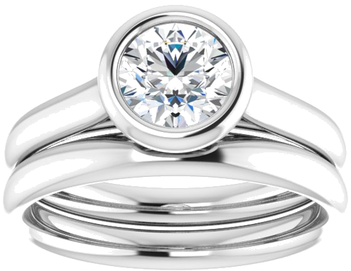 14K White  6 mm Round Solitaire Engagement Ring Mounting (8)