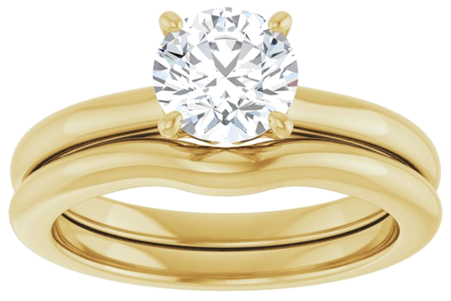 14K Yellow  6.5 mm Round Solitaire Engagement Ring Mounting (8)