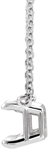 14K White 5x3 mm Emerald Claw Prong Necklace Center Mounting (5)