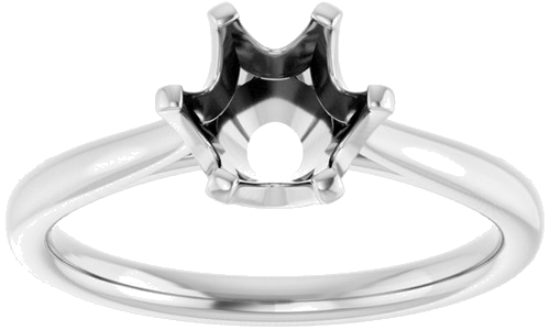 14K White 7 mm Round Engagement Ring Mounting (3)