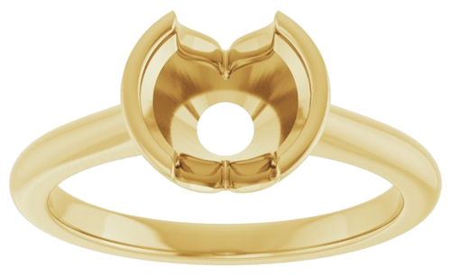 14K Yellow 7.4 mm Round Solitaire Engagement Ring Mounting (3)