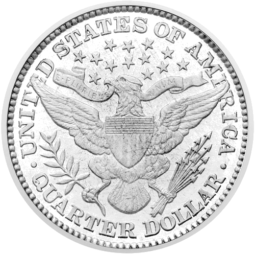 1/4 доллара Barber Quarter (1892–1916) серебряная монета США (2)