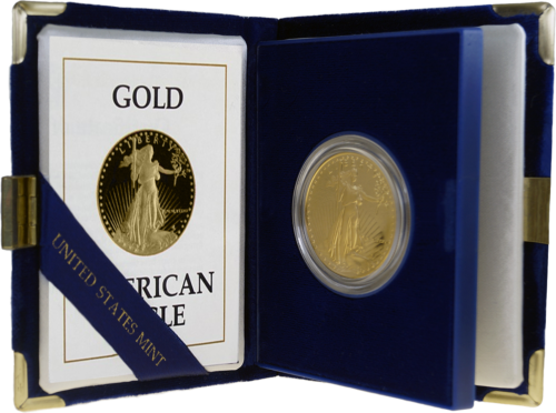 Златна монета „Американски орел“ от 1 унция, САЩ, 1986 г., Proof (4)