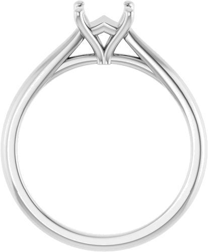 14K White 5 mm Square Solitaire Engagement Ring Mounting (2)