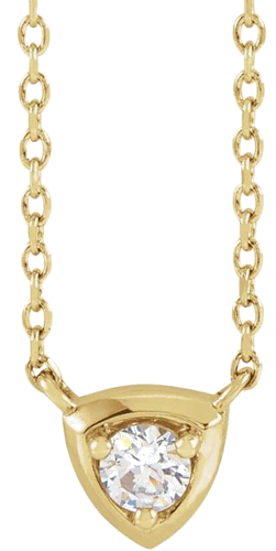 14K Yellow 1 10 CT Natural Diamond Solitaire 18  Necklace (1)