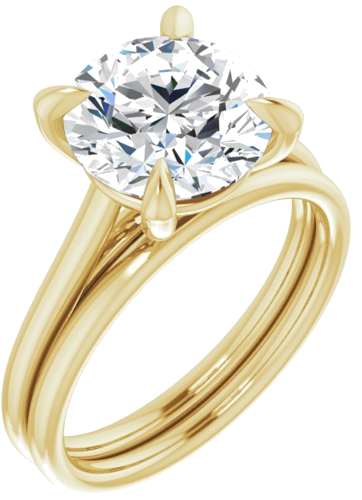 14K Yellow  9.4 mm Round Solitaire Engagement Ring Mounting (6)