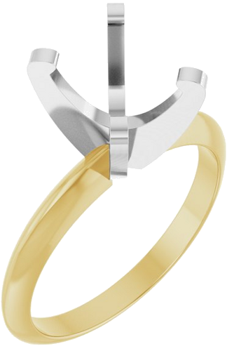 Sužadėtuvių Žiedas „Solitaire“ 585 Baltojo Ir Geltonojo Aukso Oval 9mm x 7mm (1)