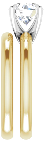 Sužadėtuvių Žiedas „Solitaire“ 585 Baltojo Ir Geltonojo Aukso Round 7.4mm (9)
