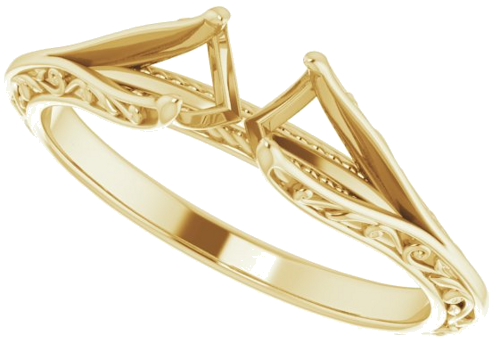 14K Yellow 5.2 mm Round Engagement Ring Mounting (5)
