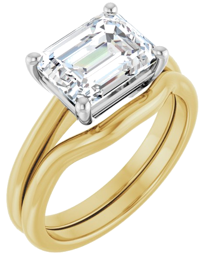 Sužadėtuvių Žiedas „Solitaire“ 585 Baltojo Ir Geltonojo Aukso Emerald 9mm x 7mm (5)