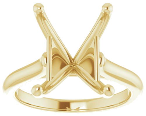 14K Yellow 12x10 mm Emerald Solitaire Engagement Ring Mounting (3)