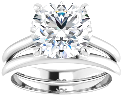 14K White 9.4 mm Round Solitaire Engagement Ring Mounting (8)