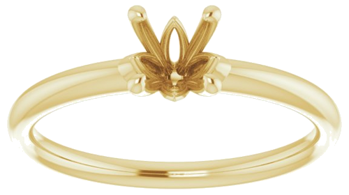 14K Yellow 5.2 mm Round Solitaire Engagement Ring Mounting (3)