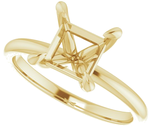 Sužadėtuvių Žiedas „Solitaire“ 585 Geltonojo Aukso Square 6.5mm (5)