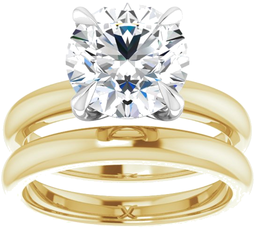 Sužadėtuvių Žiedas „Solitaire“ 585 Baltojo Ir Geltonojo Aukso Round 9mm (8)