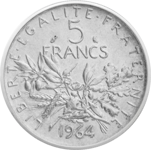 5 frankai Sėjėja 1959-1969 Prancūzija sidabrinė moneta (1)