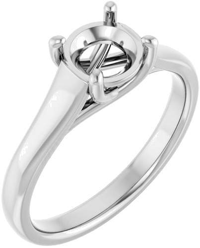 Sužadėtuvių Žiedas „Solitaire“ 585 Baltojo Aukso Round 6.5mm (1)