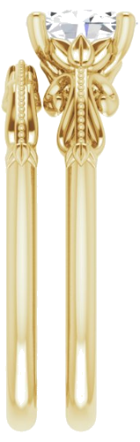 14K Yellow 7x5 mm Oval Sculptural-Inspired Engagement Ring Mounting (9)