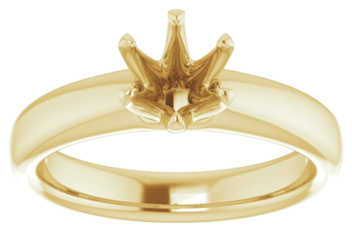 14K Yellow 6 mm Round Engagement Ring Mounting (3)