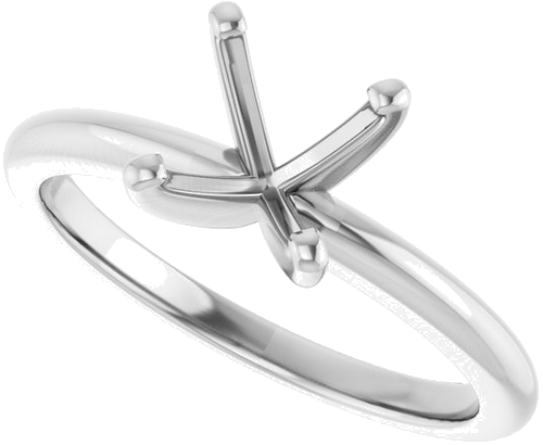 18K White  7.4 mm Round Solitaire Engagement Ring Mounting (5)
