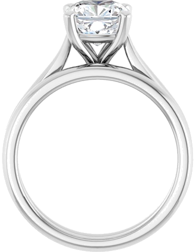 14K White 7 mm Cushion Engagement Ring Mounting (7)