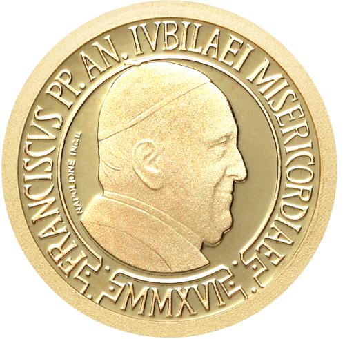 2016 3 гр. Ватикана Златна монета от 10 евро Тайнствeното Кръщение (2)