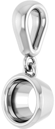 Sterling Silver  5.2 mm Round Pendant Mounting (2)