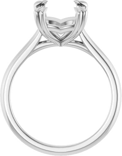 14K White 10x8 mm Emerald Solitaire Engagement Ring Mounting (2)