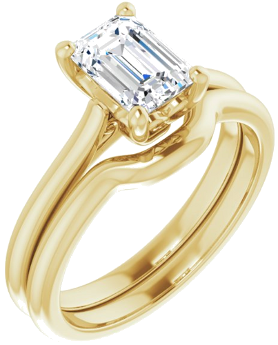 14K Yellow 7x5 mm Emerald Solitaire Engagement Ring Mounting (6)
