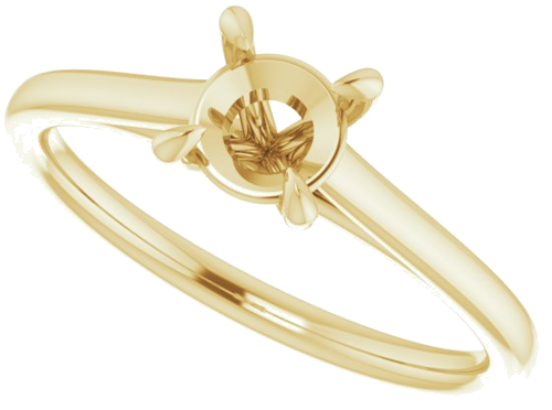 14K Yellow  5.5 mm Round Solitaire Engagement Ring Mounting (5)