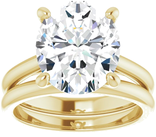 Sužadėtuvių Žiedas „Solitaire“ 585 Geltonojo Aukso Oval 12mm x 10mm (8)