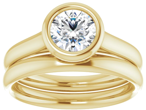 14K Yellow  6 mm Round Solitaire Engagement Ring Mounting (8)