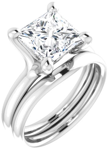 Sužadėtuvių Žiedas „Solitaire“ 950 Platinos Square 8mm (6)