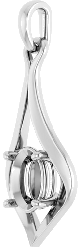 Pakabukas „Solitaire“ 585 Baltojo Aukso Oval 7mm x 5mm (2)