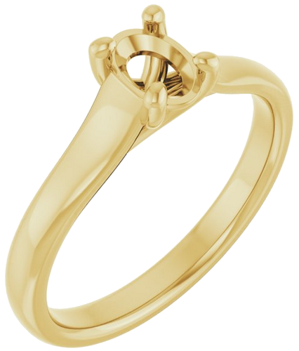 14K Yellow 6x4 mm Oval Solitaire Engagement Ring Mounting (1)